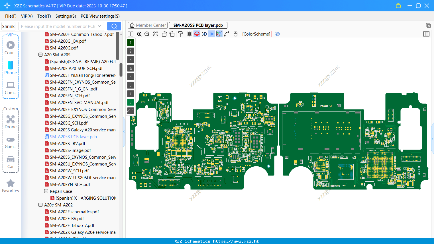 Samsung SM-A205S PCB Layer